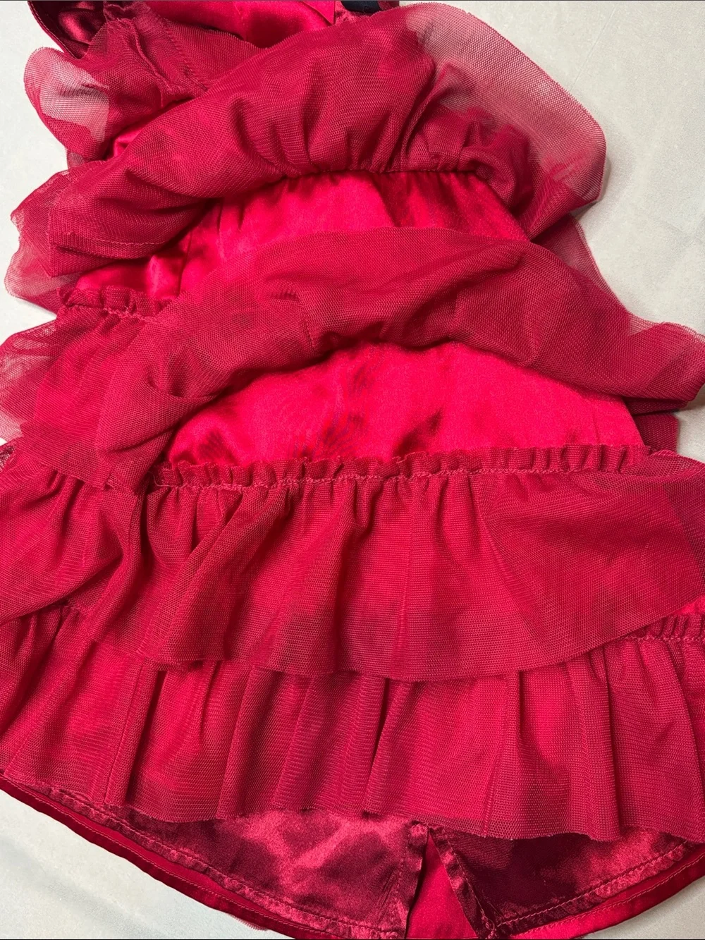 GAP babyGap Toddler Girl Satin Red Dress Ruffles Layered Size 2